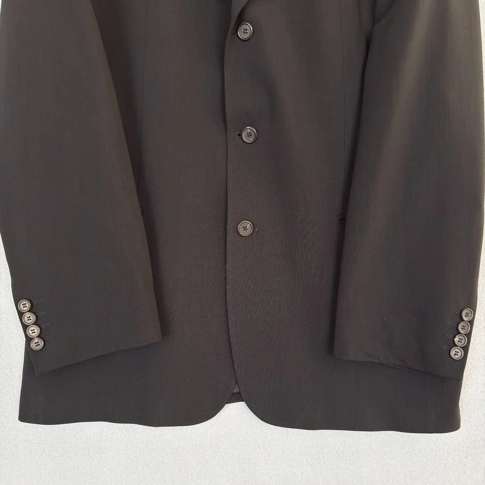 Hugo Boss Einstein Blazer 44L Black Wool Suit Jacket Made in‎ USA Classic 3Btn